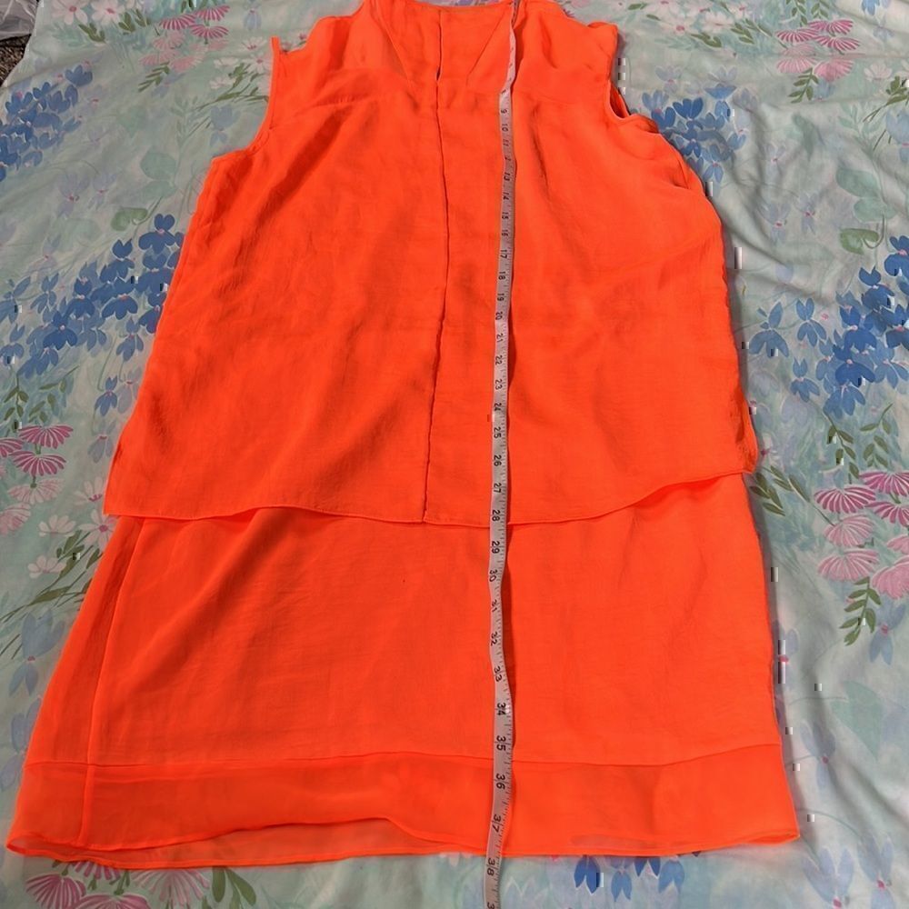 Helmut Lang Chroma Drape Neon Sunburn Silk Blend Strappy Mini Dress Size 2 NWT - Picture 10 of 14